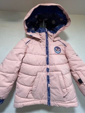 ROXY Kids Pink Puffer Jacket with Hood DRYFLIGHT GROW SYSTEM